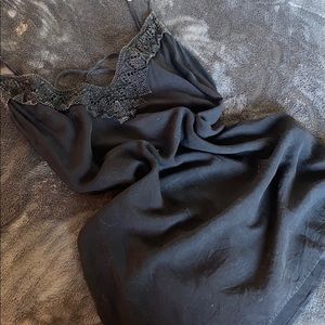 Black strappy lace detail dress